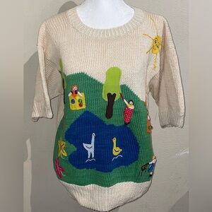 Rosie’s Imports Women’s Size S Vintage Peruvian Arpillera Sweater Hand Made